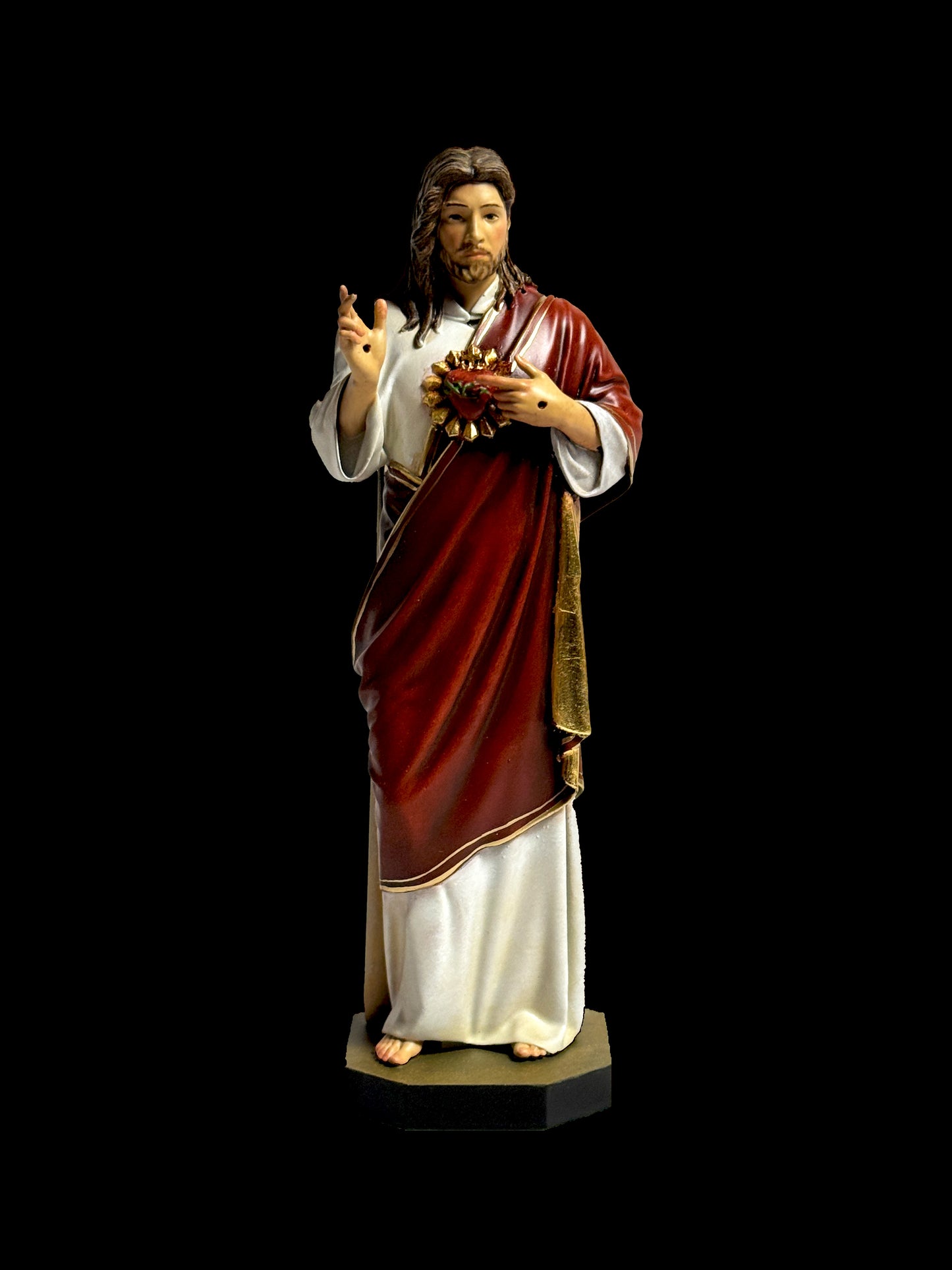 Sacred Heart of Jesus Statue – Hand-Painted Catholic Figurine for Home Altar, Prayer Corner or Gift | Religious Devotional Sculpture