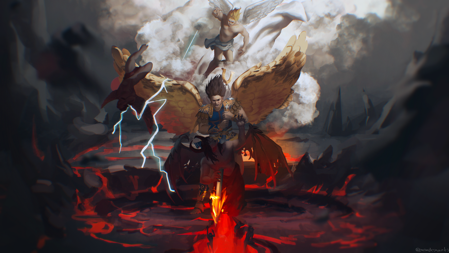 Archangel Michael Statue, Saint Arcangel Figurine, Oil Painted Sculpture, High Quality Spiritual Decor, Celestial Being, Holy