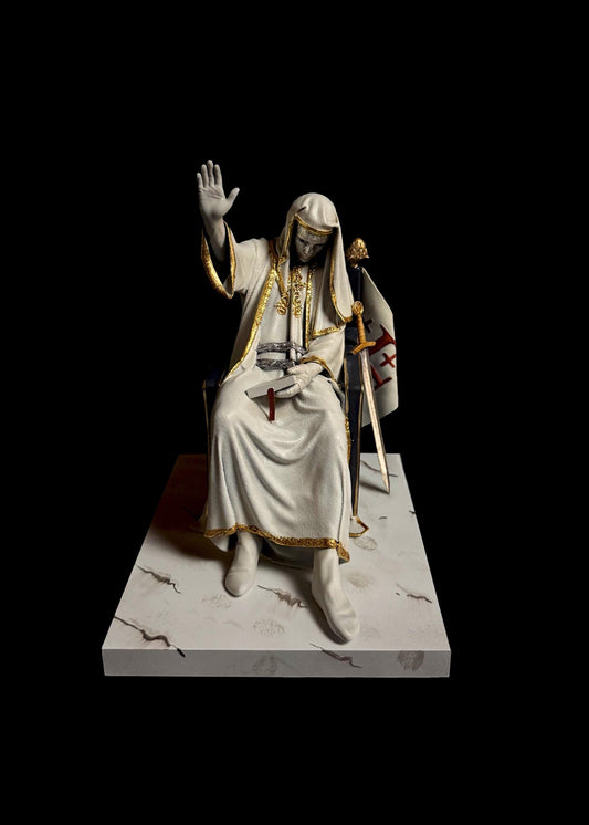 Baldwin Iv Jerusalem King Statue, Medieval Crusader Leader Sculpture, Ruler Fourth Heroic Pose Figurine, Holy City Monarch Decorative Art